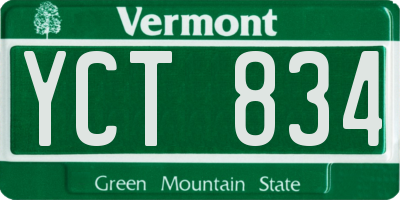 VT license plate YCT834