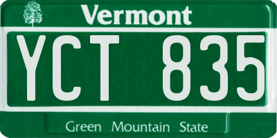 VT license plate YCT835