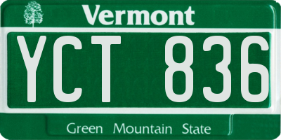 VT license plate YCT836