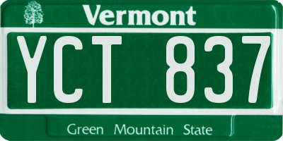 VT license plate YCT837