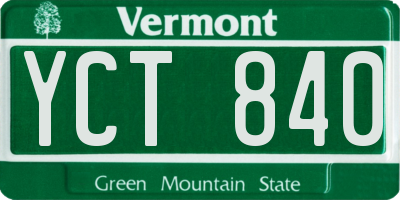 VT license plate YCT840