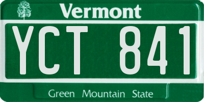 VT license plate YCT841