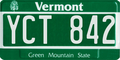 VT license plate YCT842
