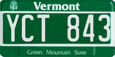 VT license plate YCT843