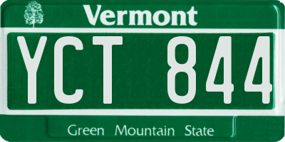 VT license plate YCT844