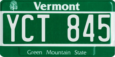 VT license plate YCT845