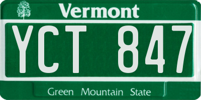 VT license plate YCT847