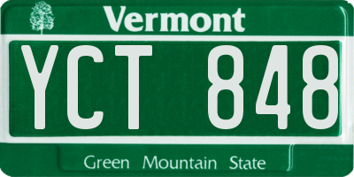 VT license plate YCT848