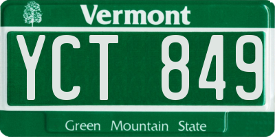 VT license plate YCT849