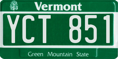 VT license plate YCT851