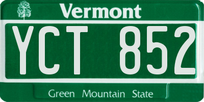 VT license plate YCT852