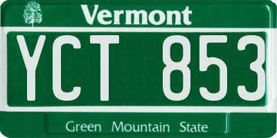 VT license plate YCT853