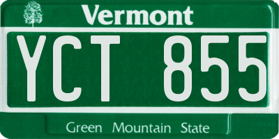VT license plate YCT855