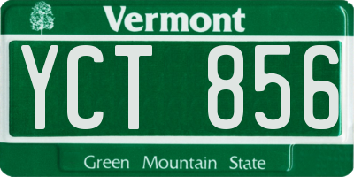 VT license plate YCT856