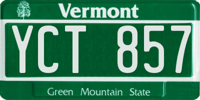 VT license plate YCT857
