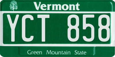 VT license plate YCT858
