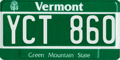 VT license plate YCT860