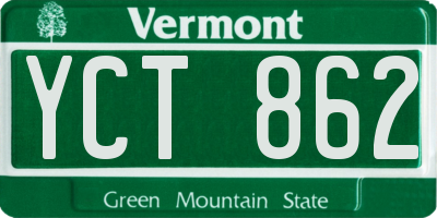VT license plate YCT862