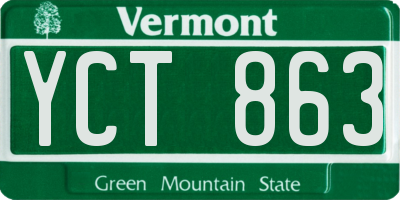 VT license plate YCT863