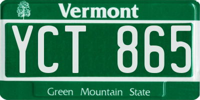 VT license plate YCT865