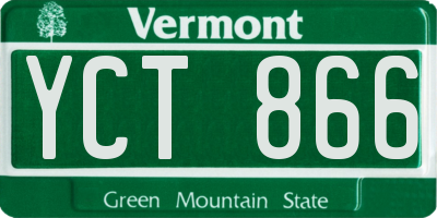 VT license plate YCT866