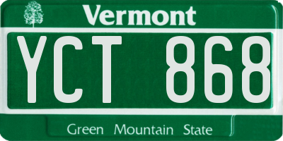 VT license plate YCT868
