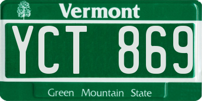 VT license plate YCT869