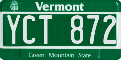 VT license plate YCT872