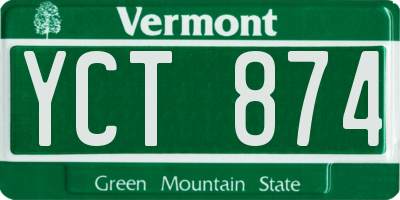 VT license plate YCT874
