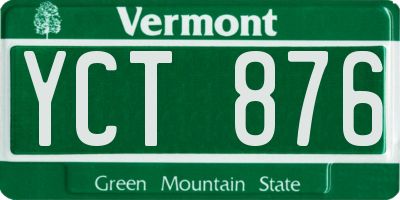 VT license plate YCT876