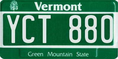 VT license plate YCT880