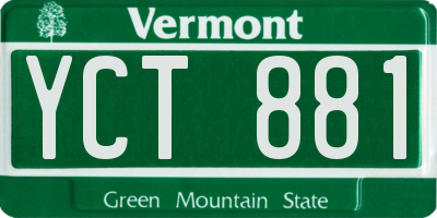 VT license plate YCT881
