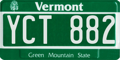VT license plate YCT882
