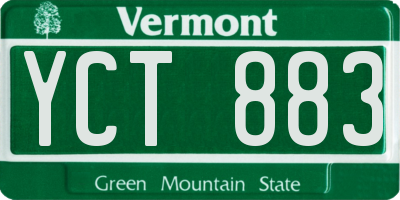 VT license plate YCT883
