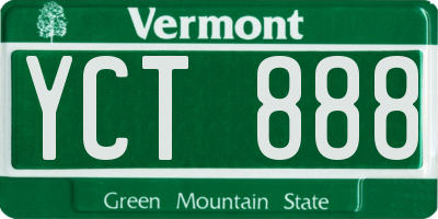 VT license plate YCT888