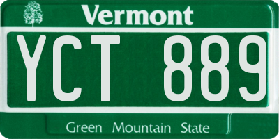 VT license plate YCT889
