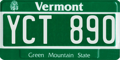 VT license plate YCT890