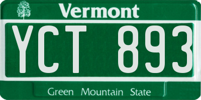 VT license plate YCT893
