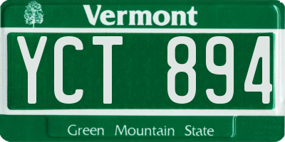 VT license plate YCT894