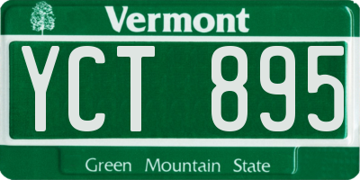 VT license plate YCT895