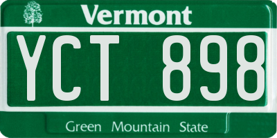 VT license plate YCT898