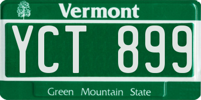 VT license plate YCT899