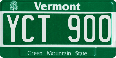VT license plate YCT900