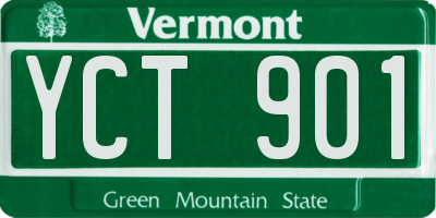 VT license plate YCT901