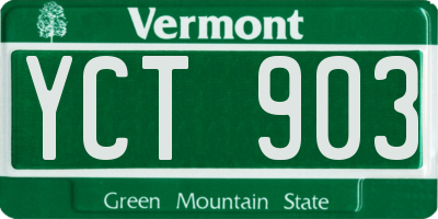 VT license plate YCT903