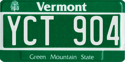 VT license plate YCT904