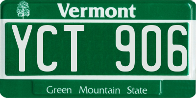 VT license plate YCT906