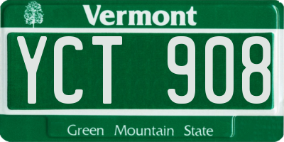 VT license plate YCT908