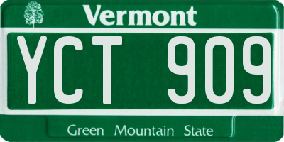 VT license plate YCT909