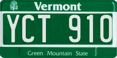 VT license plate YCT910